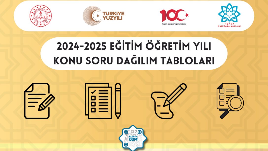 2024-2025 Eğitim Öğretim Yılı Konu Soru Dağılım Tabloları