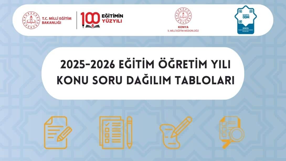 2025-2026 Eğitim Öğretim Yılı Konu Soru Dağılım Tabloları
